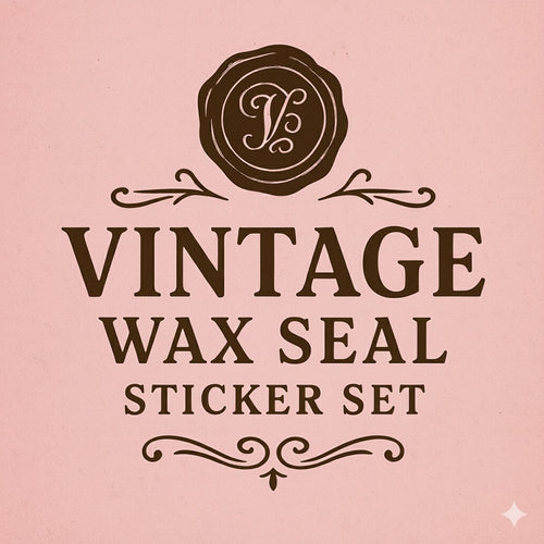 Vintage wax seal sticker set